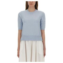 Thom Browne Stitch Pointel Bar T-Shirt Blau