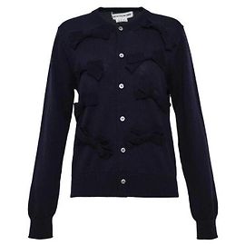 Comme Des Garcons Wool Jersey Ribbon Decoration Cardigan NP Blue