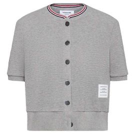 Thom Browne Kurzarmpullover aus Baumwolle im Waffelmuster Braun