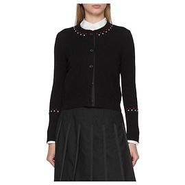 Thom Browne Crewneck Crop Cashmere Strickjersey Schwarz