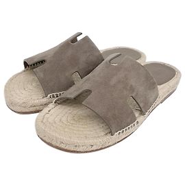 Hermès Hermes Suede Antigua Espadrille Slipper Brown