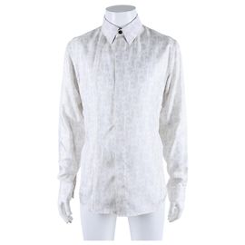 Camisa de seda de manga longa Dior Homme Marrom
