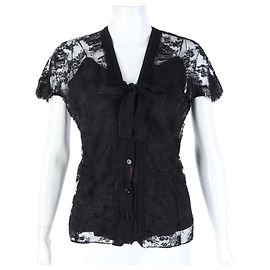 Spitzenbluse Christian Dior Schwarz