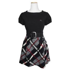 Burberry Blue Label Belted Check Dress Brown