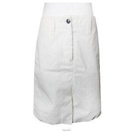 Chanel Weißer Jeansrock Weiß