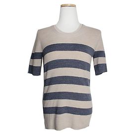Burberry Britt Marineblau gestreifter Stricktop Blau