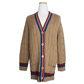 Gucci Leicht brauner Wollstrick-Cardigan Braun