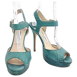 Jimmy Choo Sandali in pitone Verde
