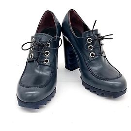 Botines Jil Sander de cuero azul marino Multicolor