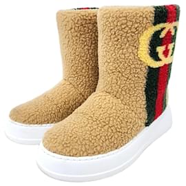 Botas de pele Gucci Marrom