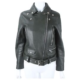 Acne Chaqueta de cuero Castaño