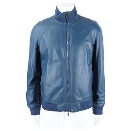Hermès Giacca in pelle reversibile Blu