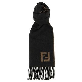 Fendi Cachecol de Lã e Cashmere Marrom