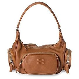 Miu Miu Bolsa de bolso em couro Napa Marrom