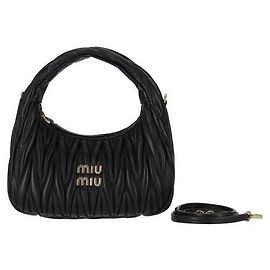 Miu Miu Bolsa Hobo em couro Napa Preto