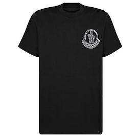 Moncler Baumwoll-T-Shirt mit Logo Schwarz