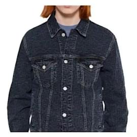 Acne Rye Monogram Denim Jacket Blue
