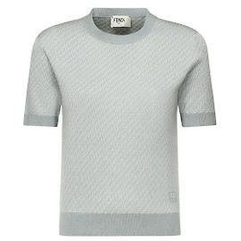 Fendi Maglione in lana e seta Blu