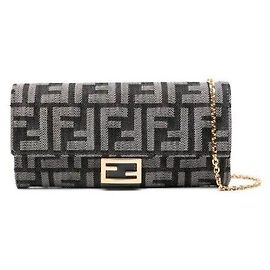Fendi Wallet On Chain FF Jacquard Baguette Blue