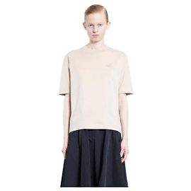 Moncler Camiseta de algodão com patch de logo em silicone Marrom