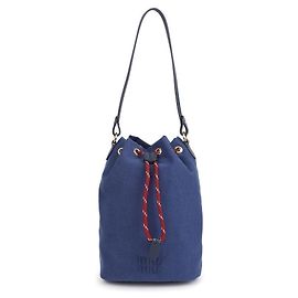 Miu Miu Bolsa Bucket em Gabardine Azul