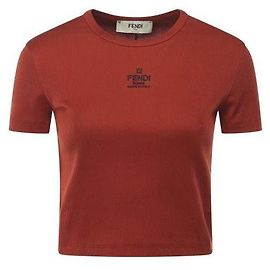 Fendi Camiseta de algodão cor de ferrugem Marrom