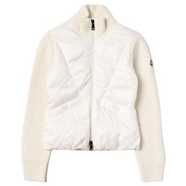 Moncler Cardigã de malha acolchoada Branco