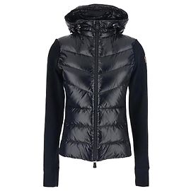 Moncler Sweat à capuche zippé avec patch logo Noir