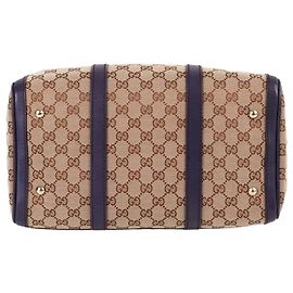 Gucci Borsa Boston GG Jacquard Viola Marrone