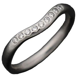Tiffany & Co Platinum Diamond Curved Elsa Peretti Ring Size Multiple colors