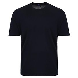 Kiton Navy Wollstrick T-Shirt Blau