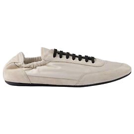 Prada Tênis Lina de nylon e camurça Branco