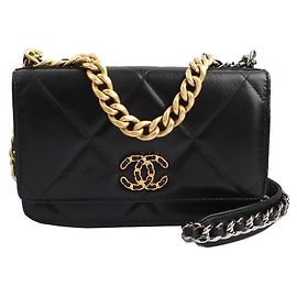 Chanel Mini borsa a tracolla WOC in pelle di agnello - Serie Nero