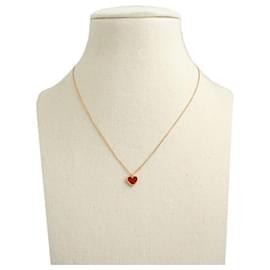 Van Cleef & Arpels Sweet Alhambra Rose Gold Heart Pendant Necklace White