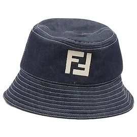 Fendi Chapéu bucket de denim quadrado Azul