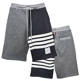 Thom Browne Fun Mix Classic Angle Stripe Cotton Loopback Short Pants Brown