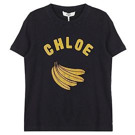 Chloé Camiseta Baby Fit de jersey de algodón con logo Azul
