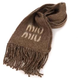 Miu Miu Cachecol de lã e mohair Marrom