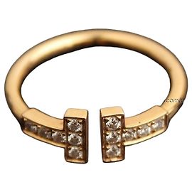 Tiffany & Co Drahtring aus Roségold mit Diamanten Größe Schwarz