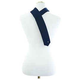 Gucci Men's GG Logo Wool Knit Tie Navy Blue