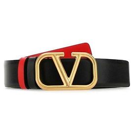 Valentino Logo Signature Reversible Belt Black