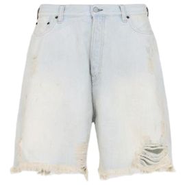 Acne Distressed Denim Shorts Blue