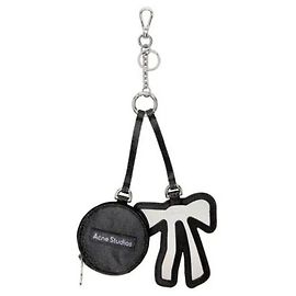 Acne Bow Mirror Keyring Coin Wallet Black