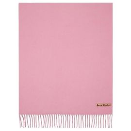 Acne Cachecol de lã oversized com franjas Rosa