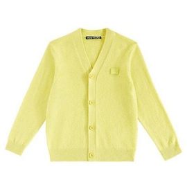 Acne V-Ausschnitt Cardigan mit Face-Logo Braun