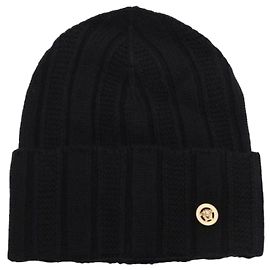 Versace Flat Rib Beanie Black