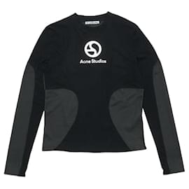 Acne Technisches Langarm-T-Shirt Schwarz