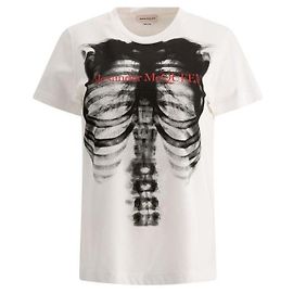 Alexander Mcqueen T-Shirt mit Cage-Print Weiß
