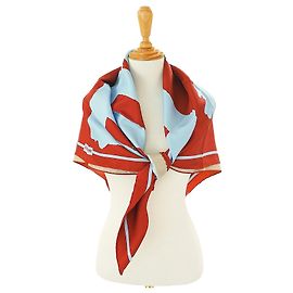 Burberry Lenço de Seda LOVE Archive Bege Marrom