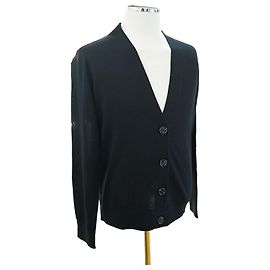 Burberry Damen Cardigan Tulpe aus Wolle mit schwarzem Karomuster Schwarz